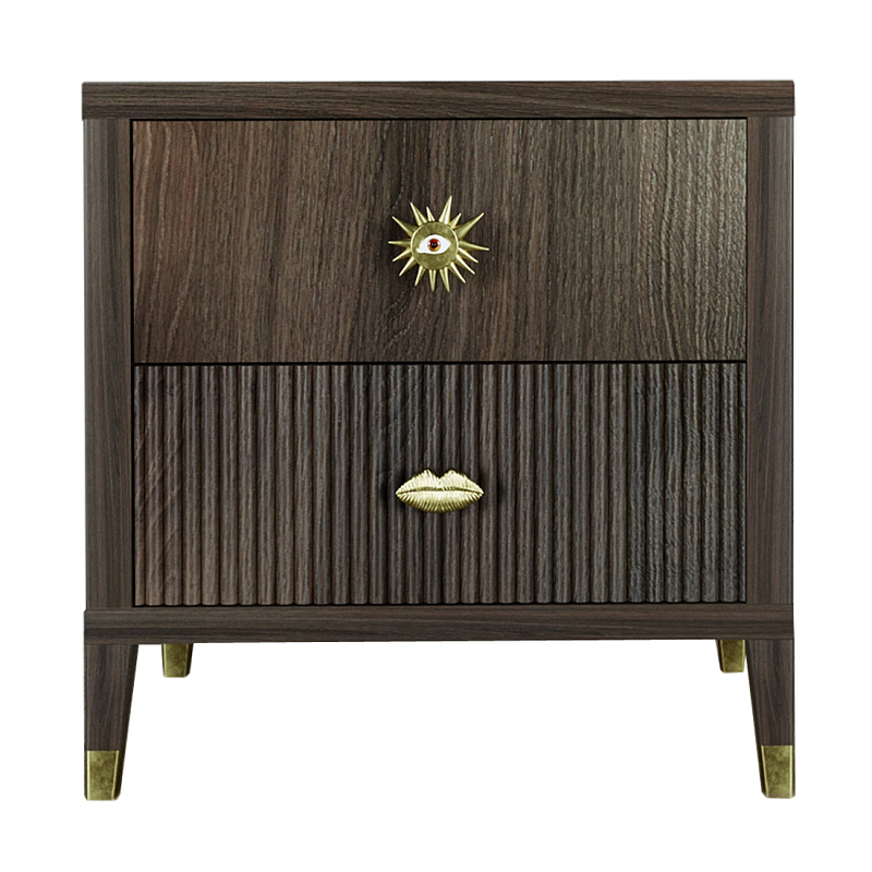 Тумба прикроватная с двумя ящиками Elsa Dreams Walnut Орех в Ростове-на-Дону | Loft Concept 