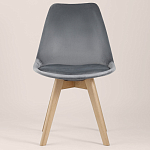 Стул с мягким велюровым сиденьем Arvika Grey варинант исполнения - 3 | Loft Concept в Ростове-на-Дону