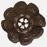 Круглая люстра волнистой формы с декором из круглых деревянных бусин коричневая Brown Wooden Beads Chandelier варинант исполнения - 2 | Loft Concept в Ростове-на-Дону