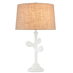 Настольная лампа с белым каркасом и тканевым абажуром Natural Stems варинант исполнения - 1 | Loft Concept в Ростове-на-Дону