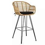 Стул барный с ротанговым плетением Half Bar Chair with Wicker с подлокотниками варинант исполнения - 2 | Loft Concept в Ростове-на-Дону