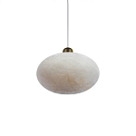 Подвесной светильник с плафоном в виде эллипса из белого алебастра Cryptocrystalline Stone варинант исполнения - 3 | Loft Concept в Ростове-на-Дону