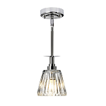 Подвесной светильник хромированного цвета с граненым прозрачным стеклянным плафоном Elstead Lighting варинант исполнения - 2 | Loft Concept в Ростове-на-Дону