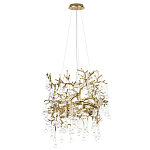 Подвесная люстра в виде ветвей деревьев золотого цвета с прозрачными подвесками-каплями 8 и 14 ламп Droplet Chandelier варинант исполнения - 2 | Loft Concept в Ростове-на-Дону