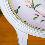 Стул светло-серый из натурального бука с изображением птиц и цветов Blooming Birds варинант исполнения - 2 | Loft Concept в Ростове-на-Дону