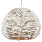 Подвесной светильник в форме купола с декором из круглых деревянных бусин White Wooden Beads Chandelier варинант исполнения - 2 | Loft Concept в Ростове-на-Дону