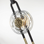 Подвесной светильник черного цвета с прозрачным стеклянным плафоном и золотистой центральной вставкой Virelia  варинант исполнения - 6 | Loft Concept в Ростове-на-Дону