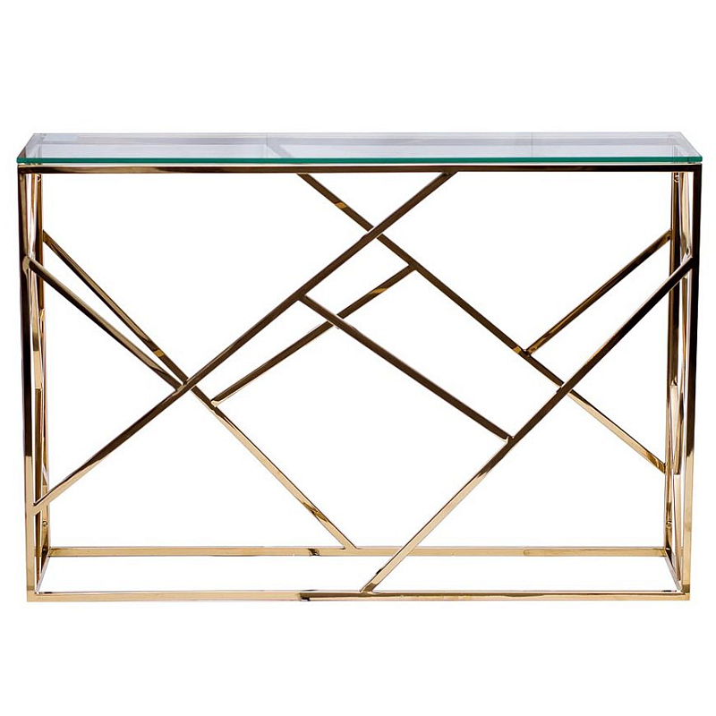  Serene Furnishing Gold Clear Glass Top Console     -- | Loft Concept 