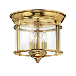 Потолочный светильник в форме фонаря с прозрачным цилиндрическим плафоном и тремя лампами в форме свечей Hinkley варинант исполнения - 5 | Loft Concept в Ростове-на-Дону