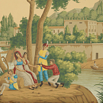 Обои ручная роспись Views of Italy Crepuscule варинант исполнения - 1 | Loft Concept в Ростове-на-Дону