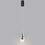 Подвесной светильник с черной металлической основой и рельефным плафоном Glass Pod варинант исполнения - 9 | Loft Concept в Ростове-на-Дону