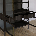 Витрина Primo со стеклянными фасадами и 2 ящиками Темный орех варинант исполнения - 5 | Loft Concept в Ростове-на-Дону