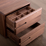 Прикроватный столик деревянный с 2-мя ящиками Moon Walnut Furniture варинант исполнения - 5 | Loft Concept в Ростове-на-Дону