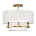 Потолочный светильник с двухслойным белым текстильным абажуром Hinkley варинант исполнения - 14 | Loft Concept в Ростове-на-Дону