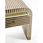 Тумбочка прикроватная с ящиком Tofino Stripes Bone Inlay Bedside Beige варинант исполнения - 3 | Loft Concept в Ростове-на-Дону