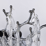 Бра цвета хром с ветвями и прозрачными стеклянными подвесками в виде вытянутых спиральных капель Droplet Chandelier варинант исполнения - 4 | Loft Concept в Ростове-на-Дону