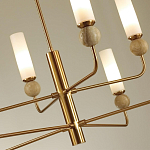 Люстра на штанге с 8-ю цилиндрическими матовыми плафонами и шарами из камня Orb Essence варинант исполнения - 11 | Loft Concept в Ростове-на-Дону