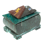 Шкатулка прямоугольная с зеркалом из натурального камня змеевик Stone Casket варинант исполнения - 4 | Loft Concept в Ростове-на-Дону