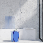 Matis журнальный столик серый из металла и кожи варинант исполнения - 1 | Loft Concept в Ростове-на-Дону