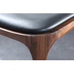 Стул деревянный с мягким сиденьем из черной натуральной кожи Moon Walnut Furniture варинант исполнения - 9 | Loft Concept в Ростове-на-Дону