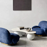 Дизайнерский журнальный стол с изогнутой столешницей на круглых ножках Rigilyr варинант исполнения - 3 | Loft Concept в Ростове-на-Дону