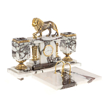 Настольный письменный набор из мрамора с декором в виде льва в подарочной упаковке Marble Accessory варинант исполнения - 2 | Loft Concept в Ростове-на-Дону