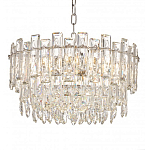 Круглая люстра с хрустальными подвесками на серебряном каркасе Gorgeous Crystal Light варинант исполнения - 2 | Loft Concept в Ростове-на-Дону