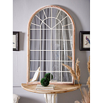 Зеркало-окно настенное в венецианском стиле с деревянной рамой бежевого цвета Venetian Smooth варинант исполнения - 5 | Loft Concept в Ростове-на-Дону