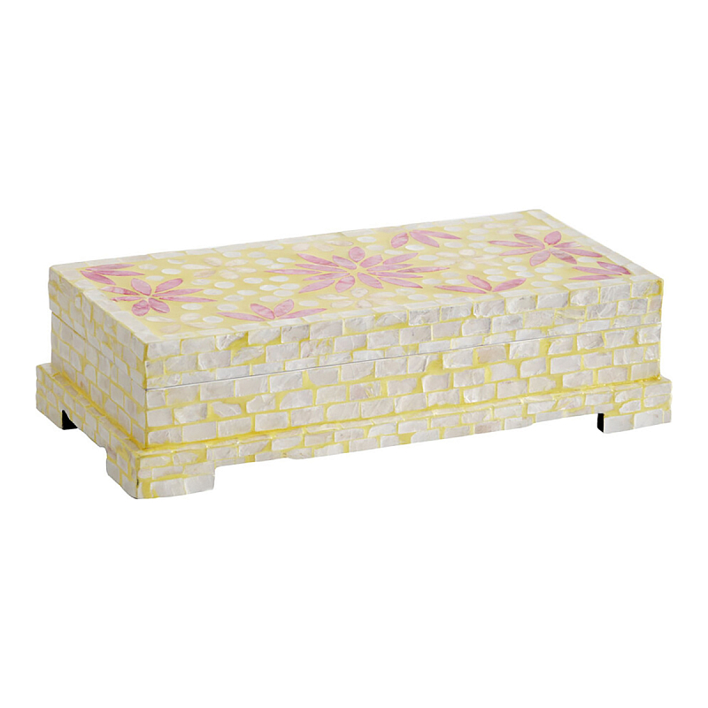 Шкатулка Oceane Bone Inlay Yellow Желтый Розовый Шкатулка Oceane Bone Inlay Yellow Желтый Розовый в Ростове-на-Дону | Loft Concept
