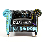 Кресло "Баския и Уорхол" Basquiat Warhol graffiti chair натуральная кожа варинант исполнения - 1 | Loft Concept в Ростове-на-Дону