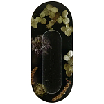 Подставка под благовония из эпоксидной смолы с цветами черная Epoxy Resin Flowers Incense Oval Stand Black варинант исполнения - 1 | Loft Concept в Ростове-на-Дону
