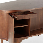 Дизайнерский письменный стол округлой формы с 4-мя ящиками и дверкой с полочками Rili варинант исполнения - 3 | Loft Concept в Ростове-на-Дону