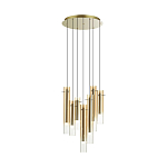 Люстра каскадная с 7-ю цилиндрическими плафонами из стекла Luminous Cylinders варинант исполнения - 4 | Loft Concept в Ростове-на-Дону