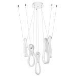 Подвесной светильник белого цвета с 6-ю изогнутыми плафонами Flow Loop варинант исполнения - 2 | Loft Concept в Ростове-на-Дону