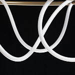 Люстра подвесная круглая золотого цвета с белыми изогнутыми световыми линиями Luke Lampco Tracer Lamp варинант исполнения - 9 | Loft Concept в Ростове-на-Дону