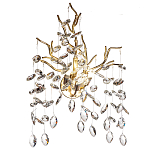 Бра с ветвистым каркасом и стеклянными подвесами цвет золото Golden Leaf Fall варинант исполнения - 1 | Loft Concept в Ростове-на-Дону
