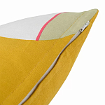 Подушка декоративная хлопковая горчичного цвета с абстрактным принтом Elysian Flow Sunset варинант исполнения - 4 | Loft Concept в Ростове-на-Дону