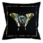 Подушка декоративная бабочка сине-зелёный орнамент Ikat Pattern варинант исполнения - 1 | Loft Concept в Ростове-на-Дону
