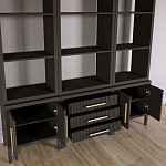 Модульный стеллаж Primo из трех составных элементов Темный орех варинант исполнения - 4 | Loft Concept в Ростове-на-Дону