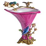 Ваза розового цвета из фарфора с птичкми и цветущими ветвями Garden of Eden варинант исполнения - 1 | Loft Concept в Ростове-на-Дону