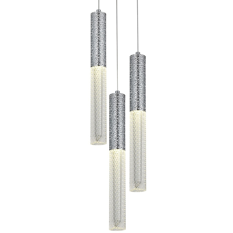   Dew Drops Tube Chrome Trio Hanging Lamp    -- | Loft Concept 