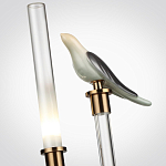 Настольная лампа с прозрачной трубкой и декоративной фигуркой птицы на бронзовой подставке Ganthea варинант исполнения - 4 | Loft Concept в Ростове-на-Дону