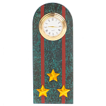 Часы подарочные погон полковник МВД из натурального камня Змеевик Military Clock варинант исполнения - 1 | Loft Concept в Ростове-на-Дону