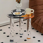 Дизайнерский журнальный стол с фигурной столешницей на 3-х прозрачных ножках Rahakif варинант исполнения - 3 | Loft Concept в Ростове-на-Дону