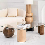 Дизайнерский журнальный стол с прозрачной столешницей и ножками в форме геометрических фигур Pytusin варинант исполнения - 2 | Loft Concept в Ростове-на-Дону