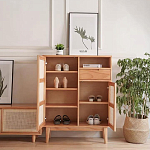 Комод с плетеными дверками и открытой нишей  с ящиком Dora Sideboard варинант исполнения - 1 | Loft Concept в Ростове-на-Дону