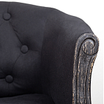 Кресло низкое в стиле прованс Черный Лен Louis French Armchair  варинант исполнения - 6 | Loft Concept в Ростове-на-Дону