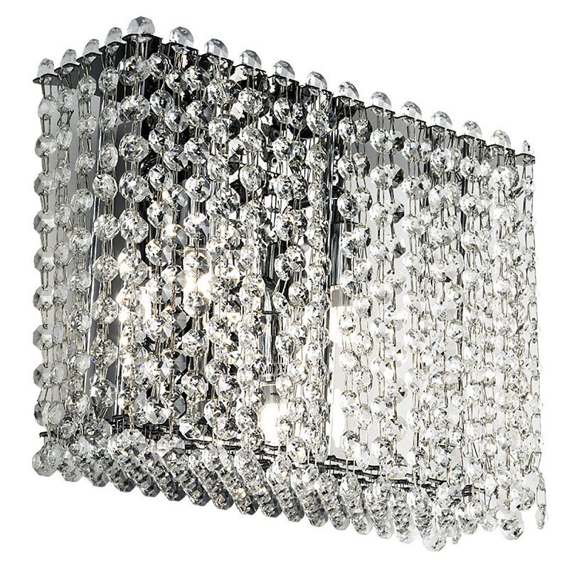      Crystal Art Chrome Rectangular Wall Lamp    -- | Loft Concept 