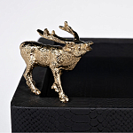 Стол сервировочный кожаный с декором в виде золотистой фигуркой лося Embodiment of Style варинант исполнения - 2 | Loft Concept в Ростове-на-Дону