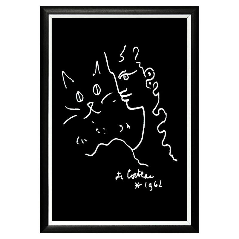  White Silhouette Cat Poster    -- | Loft Concept 
